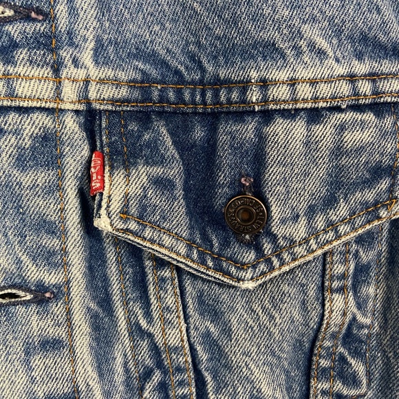 Vintage 1980s Levis Trucker Med Wash Blue Denim Jacket 70506-0216 Men's 36 - Picture 2 of 13